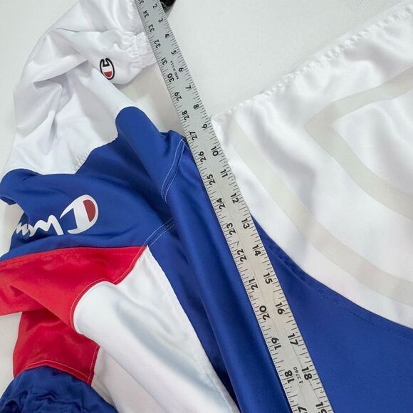Champion Jacket Mens XL Pullover Warm Up Up Sweater Red White Blue Fully Lined - Picture 4 of 8